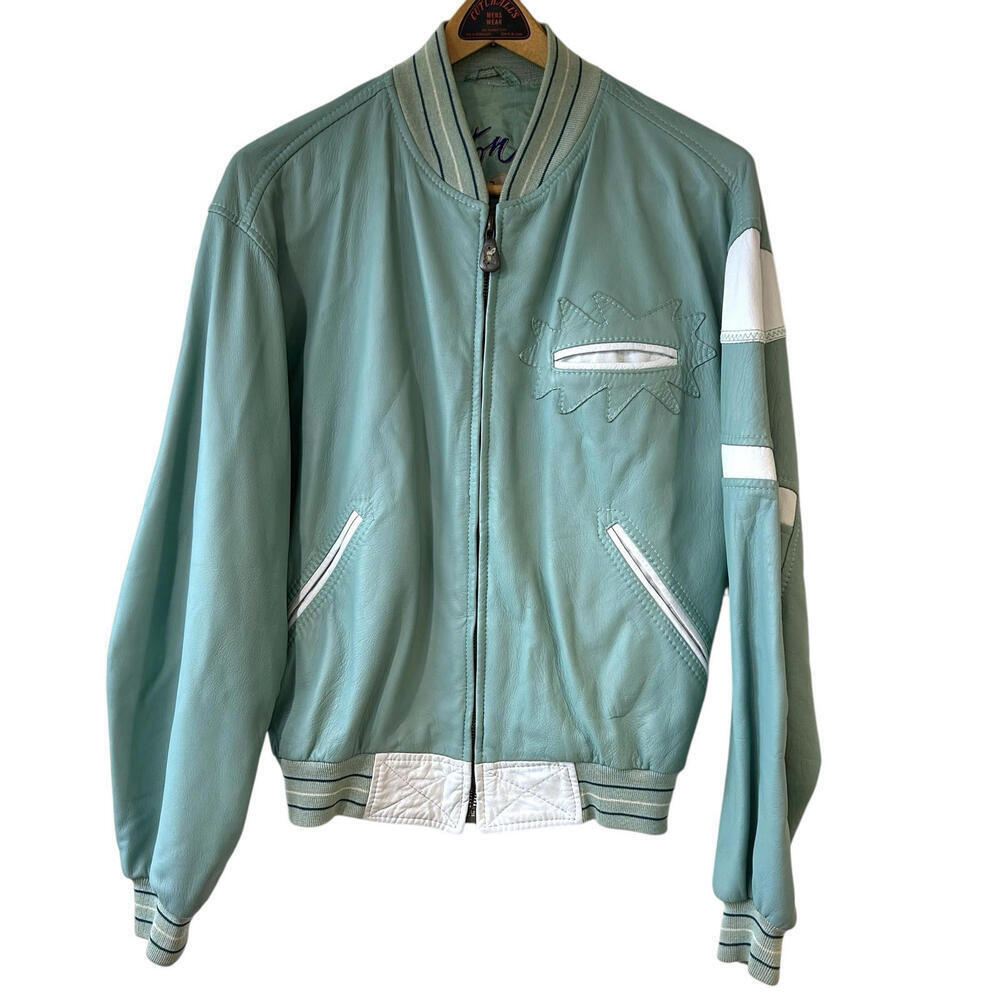Vintage Buxton Men’s Leather Bomber Jacket Designer- Size 50 IT -Medium 38-40